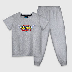 Пижама хлопковая детская Team Sonic racing - logo, цвет: меланж