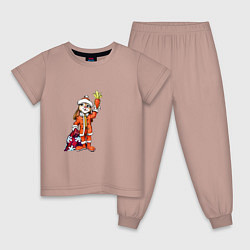 Пижама хлопковая детская Юныйзайка, цвет: пыльно-розовый