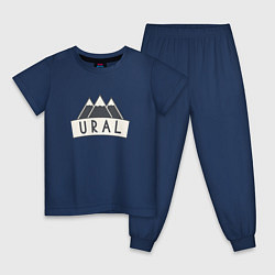 Пижама хлопковая детская URAL, цвет: тёмно-синий