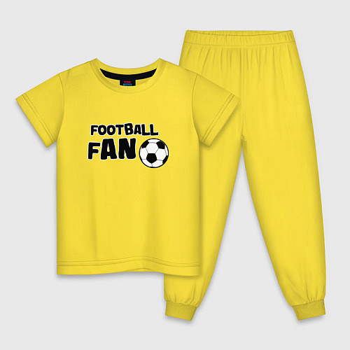 Детская пижама Фанат футбола надпись / Желтый – фото 1