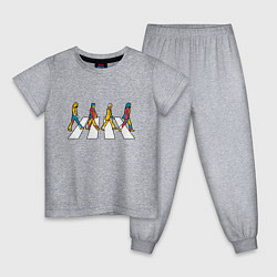 Пижама хлопковая детская Beatles team, цвет: меланж