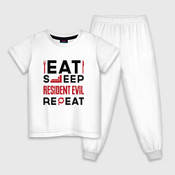 Детская пижама Надпись: eat sleep Resident Evil repeat