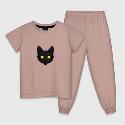 Детская пижама Черный кот с сияющим взглядом