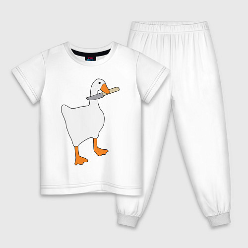 Детская пижама Опасный гусь / Белый – фото 1