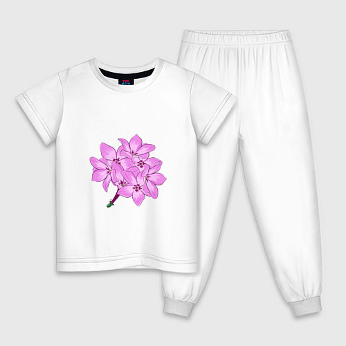 Детская пижама Букет флоксов / Белый – фото 1