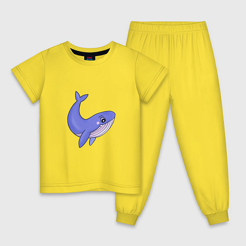 Детская пижама Кит мультяшка / Желтый – фото 1