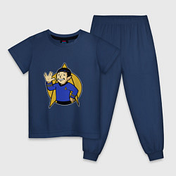 Пижама хлопковая детская Spoke - vault boy, цвет: тёмно-синий