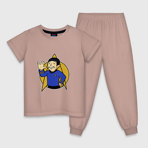 Детская пижама Spoke - vault boy / Пыльно-розовый – фото 1