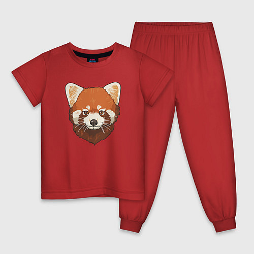Детская пижама Голова милой красной панды / Красный – фото 1