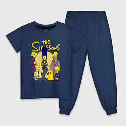 Пижама хлопковая детская Семейка Симпсонов - horror, цвет: тёмно-синий