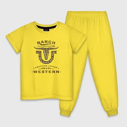 Пижама хлопковая детская Ранчо, цвет: желтый