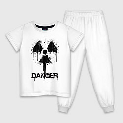 Пижама хлопковая детская Danger radiation symbol, цвет: белый