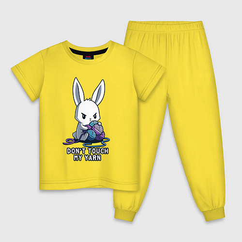 Детская пижама Не трогай мои нитки / Желтый – фото 1