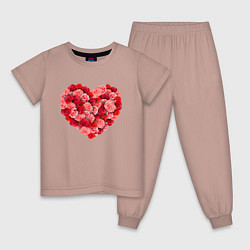 Детская пижама Сердце составленное из роз