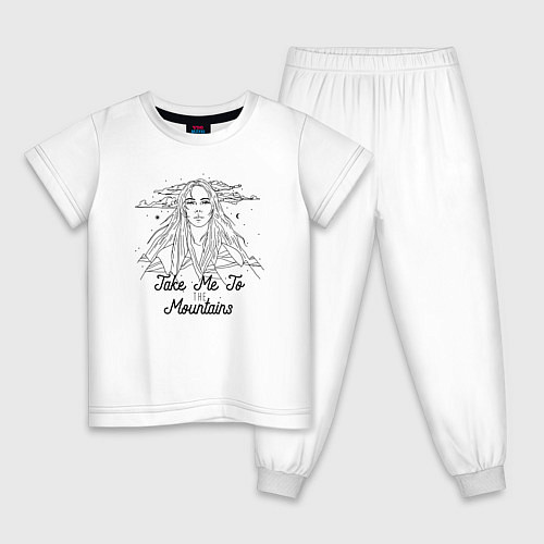 Детская пижама Отведи меня в горы / Белый – фото 1