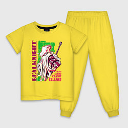 Пижама хлопковая детская Осьминог рыцарь, цвет: желтый