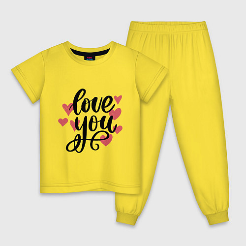 Детская пижама Love U / Желтый – фото 1