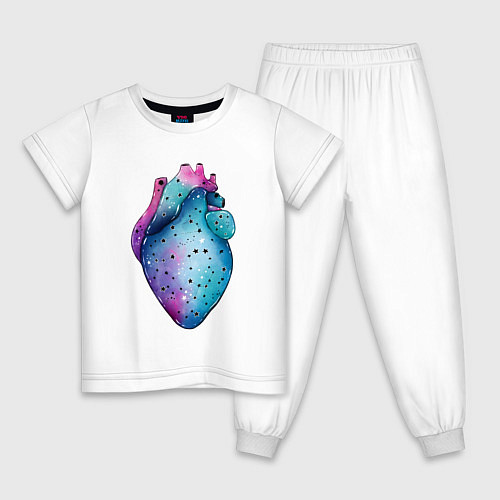 Детская пижама Сердце как космос / Белый – фото 1