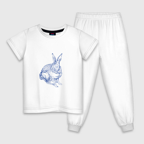 Детская пижама Водяной кролик без фона / Белый – фото 1