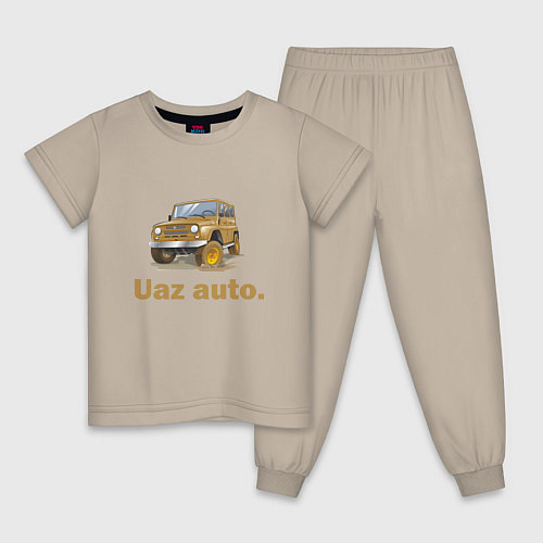 Детская пижама УАЗ auto / Миндальный – фото 1