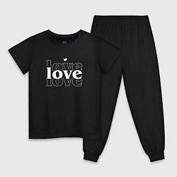 Пижама хлопковая детская 3 Love, цвет: черный