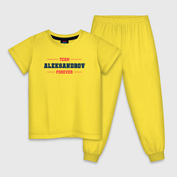 Пижама хлопковая детская Team Aleksandrov forever фамилия на латинице, цвет: желтый