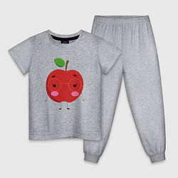 Пижама хлопковая детская Просто яблоко, цвет: меланж