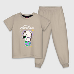 Пижама хлопковая детская The Astronaut - Jin, цвет: миндальный