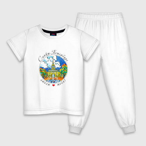 Детская пижама Санкт-Петербург, Адмиралтейство / Белый – фото 1