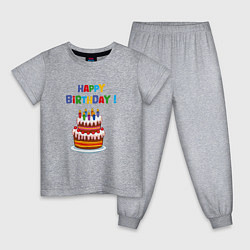 Детская пижама Торт со свечами с днём рождения
