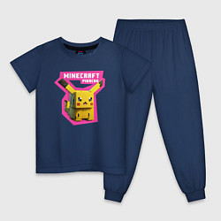 Пижама хлопковая детская Minecraft - Pikachu, цвет: тёмно-синий