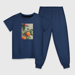 Пижама хлопковая детская Абрикос арт, цвет: тёмно-синий