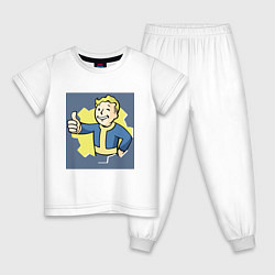 Пижама хлопковая детская Волт-Бой с пальцем вверх, цвет: белый