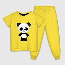 Пижама хлопковая детская Панда милашка, цвет: желтый