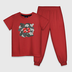 Пижама хлопковая детская Хаки 23, цвет: красный