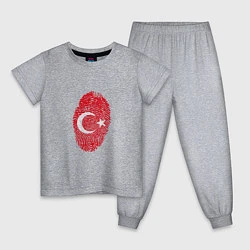 Пижама хлопковая детская Отпечаток Турции, цвет: меланж