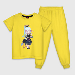Пижама хлопковая детская Аяка кушает, цвет: желтый