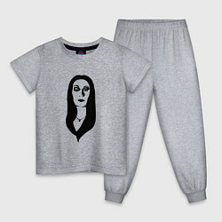 Пижама хлопковая детская Morticia Addams, цвет: меланж