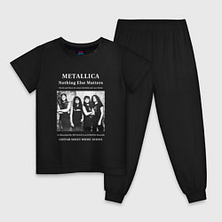 Пижама хлопковая детская Metallica рок группа, цвет: черный