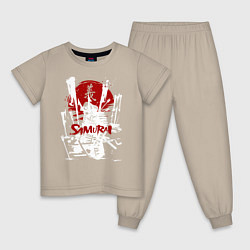 Детская пижама Белый самурай ранен стрелами