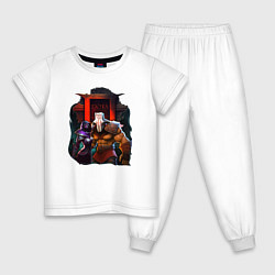 Пижама хлопковая детская Templar Assassin and Juggernaut, цвет: белый
