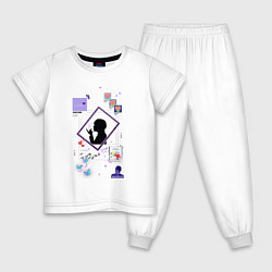 Пижама хлопковая детская BTS Тэхен, цвет: белый
