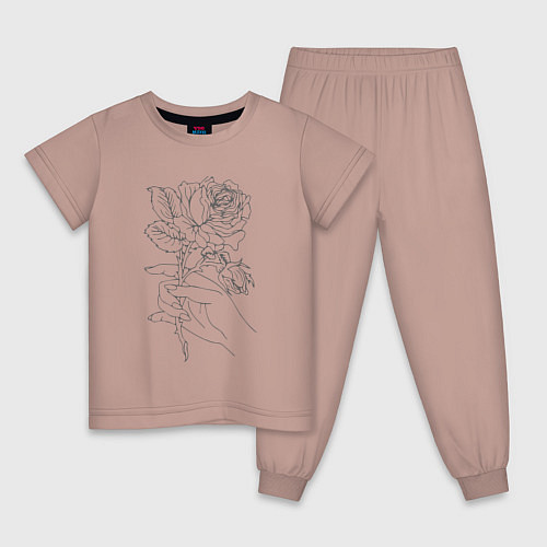 Детская пижама Царская роза / Пыльно-розовый – фото 1