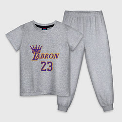 Пижама хлопковая детская King Labron, цвет: меланж