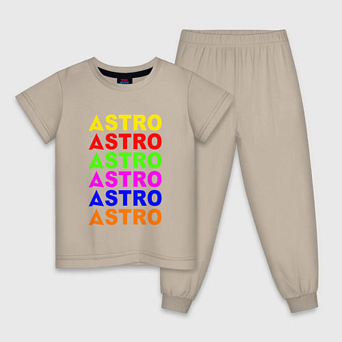 Детская пижама Astro color logo / Миндальный – фото 1