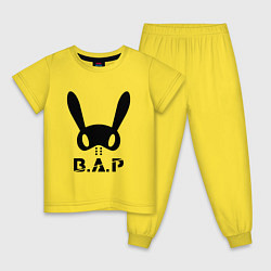 Пижама хлопковая детская B A P big logo, цвет: желтый