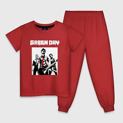 Пижама хлопковая детская Greed Day rock, цвет: красный