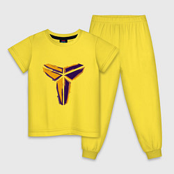 Пижама хлопковая детская Kobe logo, цвет: желтый