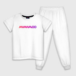 Пижама хлопковая детская Mamamoo gradient logo, цвет: белый