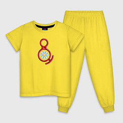 Пижама хлопковая детская Climbing devices : the eight, цвет: желтый